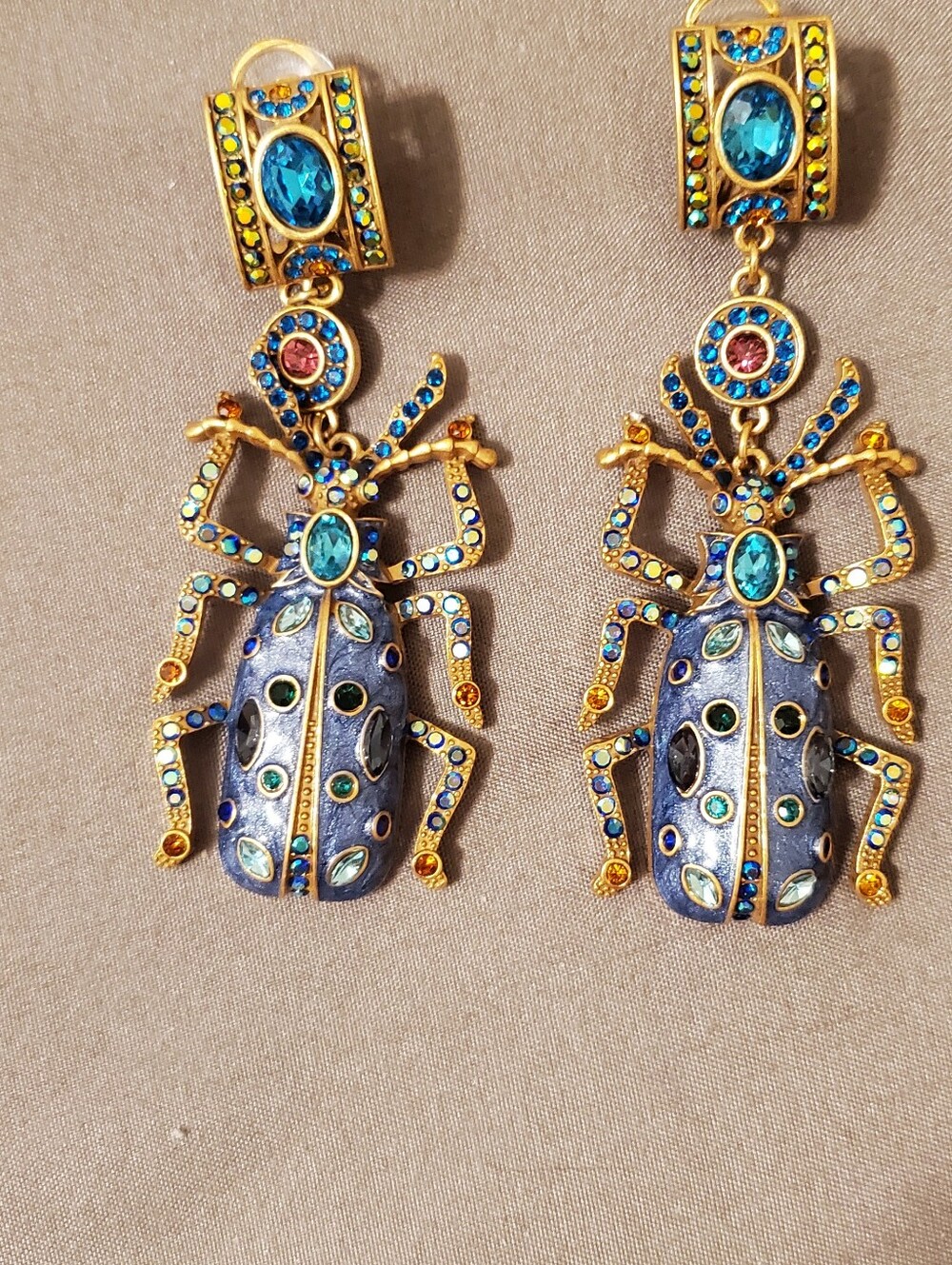 BOGO Gothic Beetle Insect Statement Brooch Heavy Oddities Costume Jewelry New